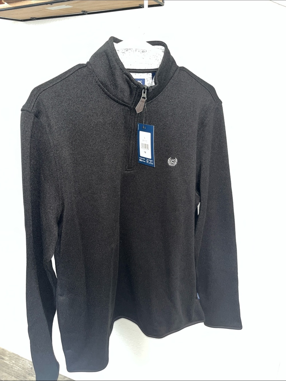 Chaps Men’s Black Half-Zip Knit Pullover
